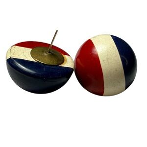 VINTAGE PATRIOTIC RED, WHITE AND BLUE POST EARRINGS